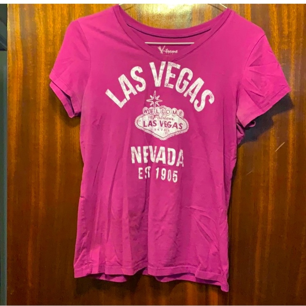 Las Vegas Short Sleeve Purple Shirt